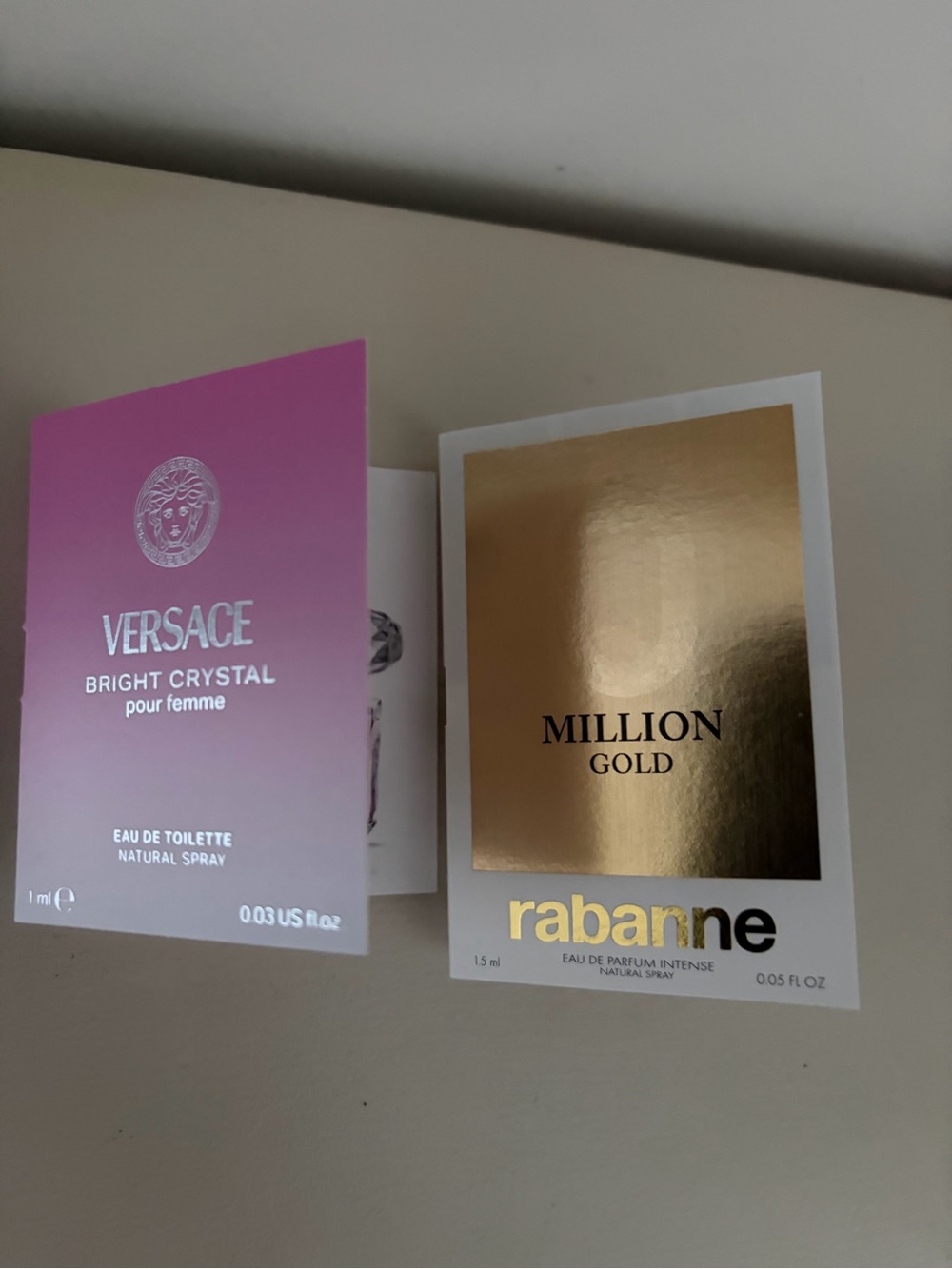 Versace Bright Crystal and Rabanne Sample Vials -